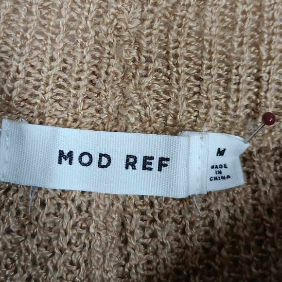 MOD REF Ribbed Knit Pants Nude Size Medium High Rise Crop Length Elastic Waist - Picture 11 of 14